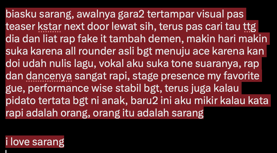 imnayanow's tweet photo. @Sarangkusayang bg mau ikutan yaa semoga masih bisa,

biasku sarang, awalnya gara2 tertampar visual pas teaser kstar next door lewat sih, terus pas cari tau ttg dia dan liat rap fake it tambah demen, makin hari makin suka karena all rounder asli bgt menuju ace karena kan doi -- lanjut di foto https://t.co/NTbDs2bndF