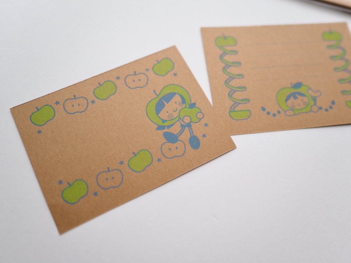 grumpy_amu's tweet photo. お品書きに入れ忘れたけどミニメモもつくった〜✏️🍏これもリソグラフです
#COMITIA156 https://t.co/smuTBsxJj4