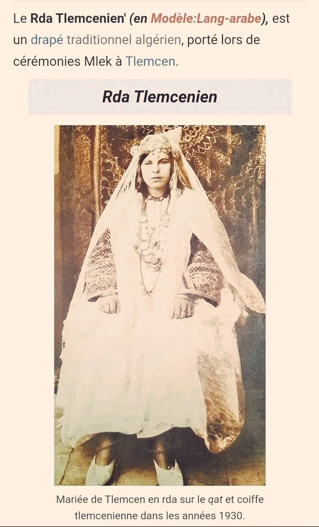 tlemceniadz13's tweet photo. La plus ancienne photographie connue de la tenue du Rda avec le qatt et la Chedda tlemcenienne ornée de rachaâchates ( trembleuses) remonte à l’année 1930 🇩🇿
#rda #tlemcen #chedda #algerie https://t.co/D2wQTVARVj