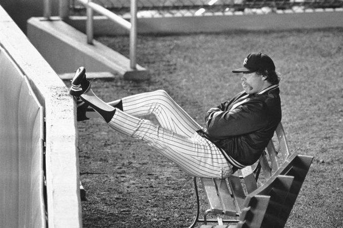 Jimfrombaseball's tweet photo. "It is a joke.
The game is becoming a freaking joke because of the nerds who are running it.
These guys played rotisserie baseball at Harvard or wherever the f--- they went and they thought they figured the f---ing game out.
They don't know s---.
A bunch of f---ing nerds running the game.
You can't slide into second base.
You can't take out the f---ing catcher because Posey was in the wrong position and they are going to change all the rules.
You can't pitch inside anymore.
I'd like to knock some of these f---ers on their ass.
Ryan Braun is a f---ing steroid user.
He gets a standing ovation on "Opening Day" in Milwaukee.
How do you explain that to your kid after throwing people under the bus and lying through his f---ing teeth?
They don't have anyone passing the f---ing torch to these people.
If I had acted like that, you don't go in that f---ing dugout.
There are going to be 20 f---ing guys waiting for you."
Goose Gossage.
Baseball Ambassador.
Legend!