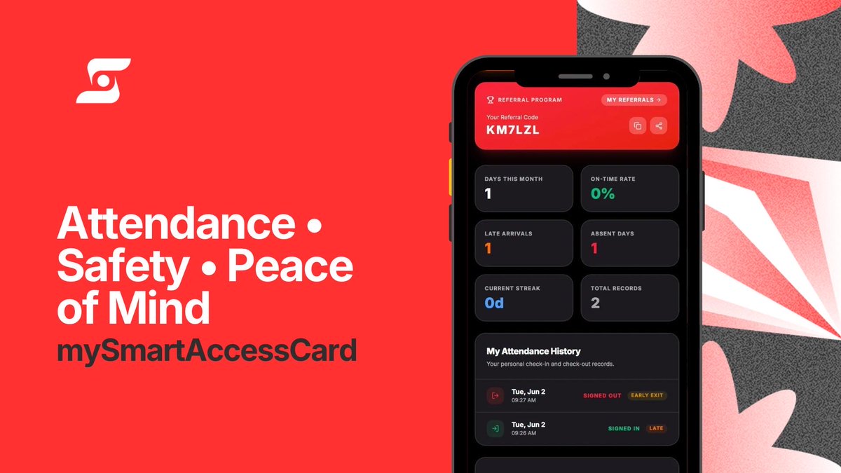 mysmartaccess's tweet photo. Track attendance. Get instant alerts. Know your students are safe in real time.

mySmartAccessCard brings digital attendance management to schools, gyms, and hospitals in Nigeria. No registers. No guesswork. Just clarity.

Go to https://t.co/3nIl2evGDz today! https://t.co/fUlJSc0kjT