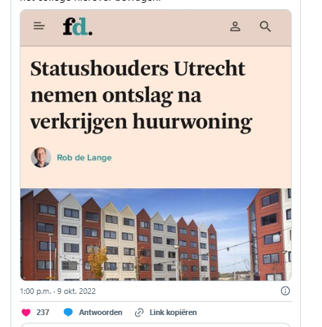 Mirjam152's tweet photo. Klinkt leuk. Hoewel ik liever een asielstop en remigratie zie. 

Maar ... dit is al best vaak geprobeerd. Ik herinner mij sowieso het Westland en Utrecht. In het Westland stopten Syriërs na één week: 40 uur werken was té zwaar. En in Utrecht kapten statushouders met werken toen ze een woning hadden gekregen: een uitkering + toeslagen leverde genoeg op, vonden ze.