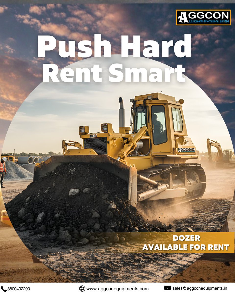 AGGCONEQUIPMENT's tweet photo. Dozer Available on Rent
8800492290 |  sales@aggconequipments

#DozerForRent #EarthmovingEquipment #HeavyEquipmentRental
#ConstructionEquipment #GlobalRentalAlliance #ViksitBharat
#constructionequipment #infrastructure https://t.co/XCQQjOnYyy