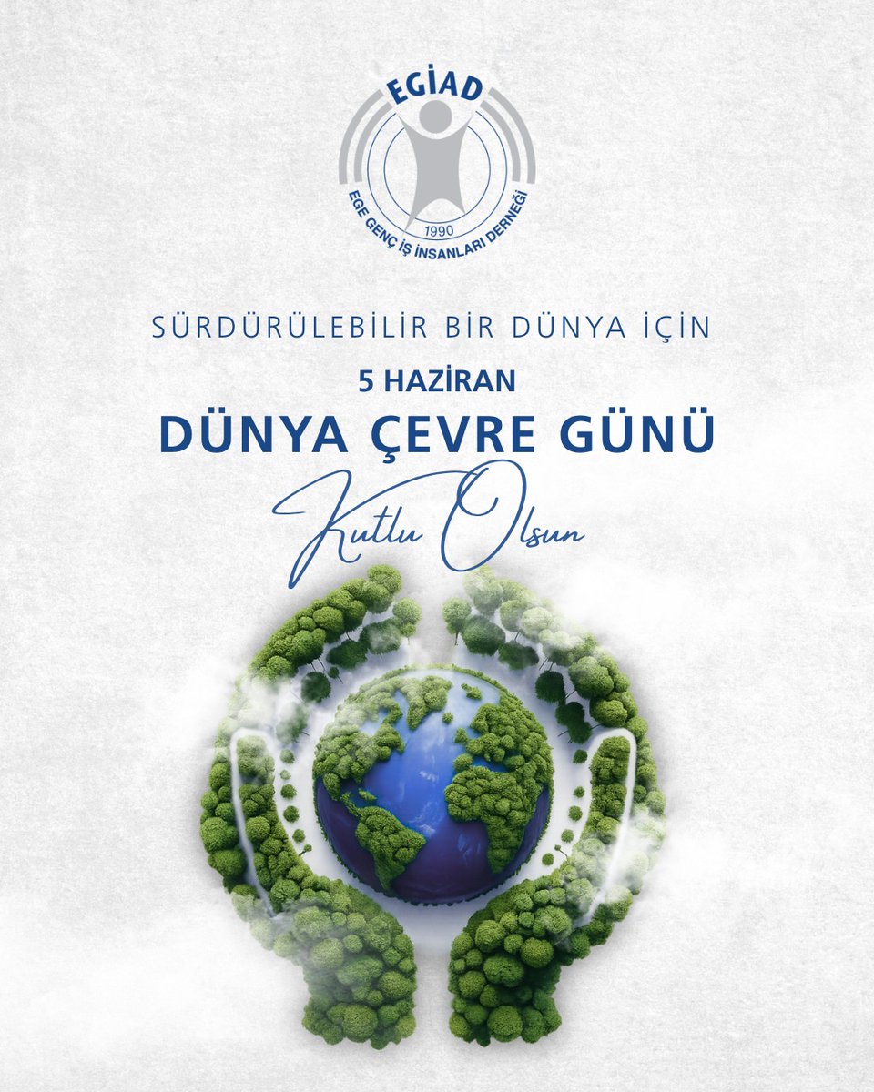 egiad's tweet photo. Dünya Çevre Günü kutlu olsun. 🌍

EGİAD olarak 35 yıldır yalnızca bugünün iş dünyasına değil, yarının liderlerine de değer katma sorumluluğuyla çalışıyoruz. Geleceğin lider iş insanlarını yetiştirme misyonumuzun merkezinde; ekonomik başarıyı çevresel sorumlulukla, üretimi https://t.co/GObA2VN7lF
