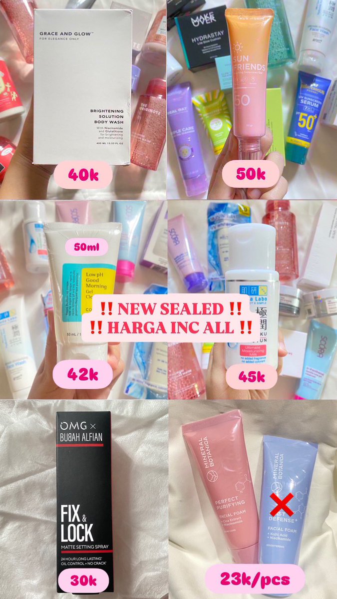 saamalaa's tweet photo. Yuk angkut guys skincare new, murce, original official store yups✨
Bisa co🍊 link ada di bio
#wtb #skincare #sunscreen #settingspray #bodylotion #serumSKIN1004 https://t.co/hcMZi4rcvx