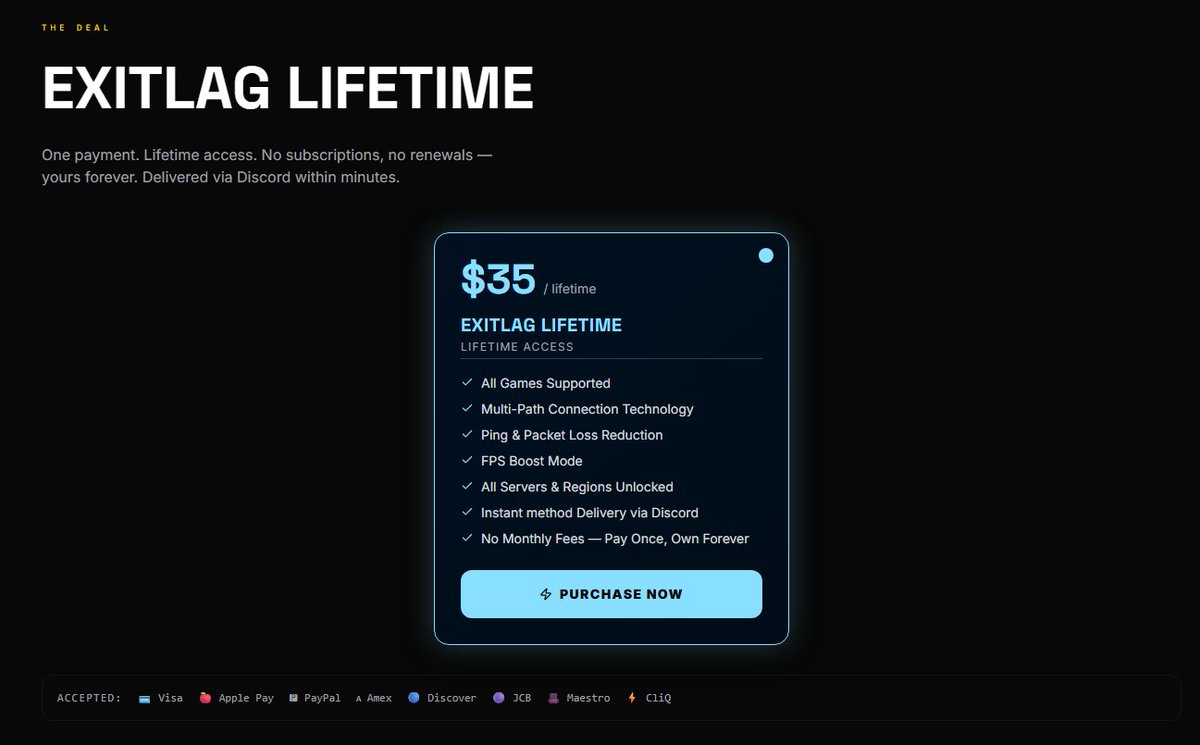 YazanAET's tweet photo. Everyone needs an exitlag , so we made a Life time exitlag for you guys just for 35$
https://t.co/yMQ8jj0gnN https://t.co/QQVM22JmN5