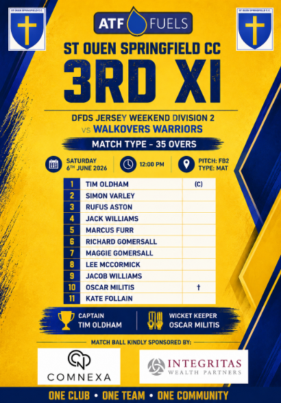 StOuenSpringCC's tweet photo. Here's our 2nd &amp; 3rd XI sides for the weekend matches against @ovcricket &amp; @walkovers respectively 💙💛🏏

@ATF_Fuels @IntegritasWP @comnexa @cricketinjersey https://t.co/kTdjLRkDdq