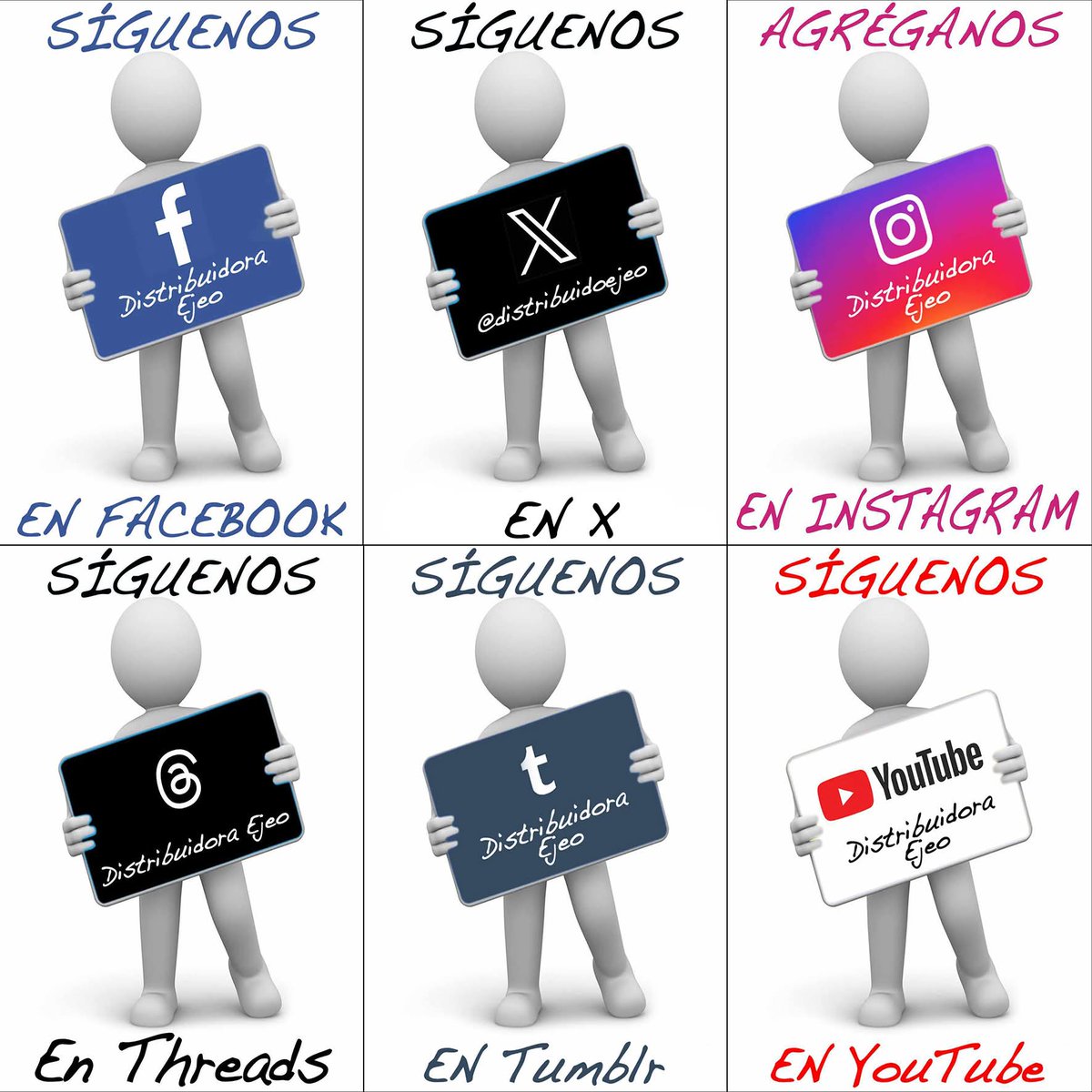 distribuidoejeo's tweet photo. ¡ATENCIÓN!:

Síguenos en todas nuestras redes sociales:

* Facebook
* X
* Instagram
* Theards
* Tumblr
* You-Tube

#DistribuidoraEjeo #Redes #Sociales #Facebook #X #Instagram #Theards #Tumbler #YouTube https://t.co/A86I84AWYB