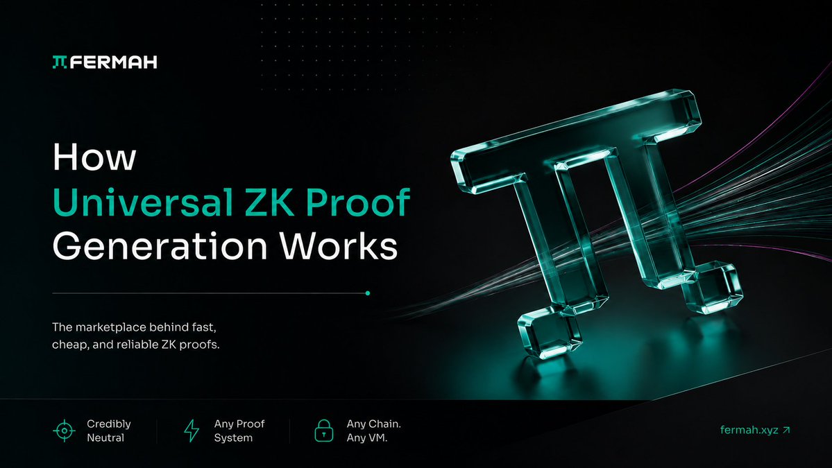 devimve's tweet photo. ZK proofs power rollups, privacy, identity. the stack depends on them

slow generation kills UX. high costs kill adoption. lock-in kills flexibility

@fermah_xyz fixes all three. any proof system

any chain. any VM. best price. automatically. https://t.co/D7RhCOa7SV