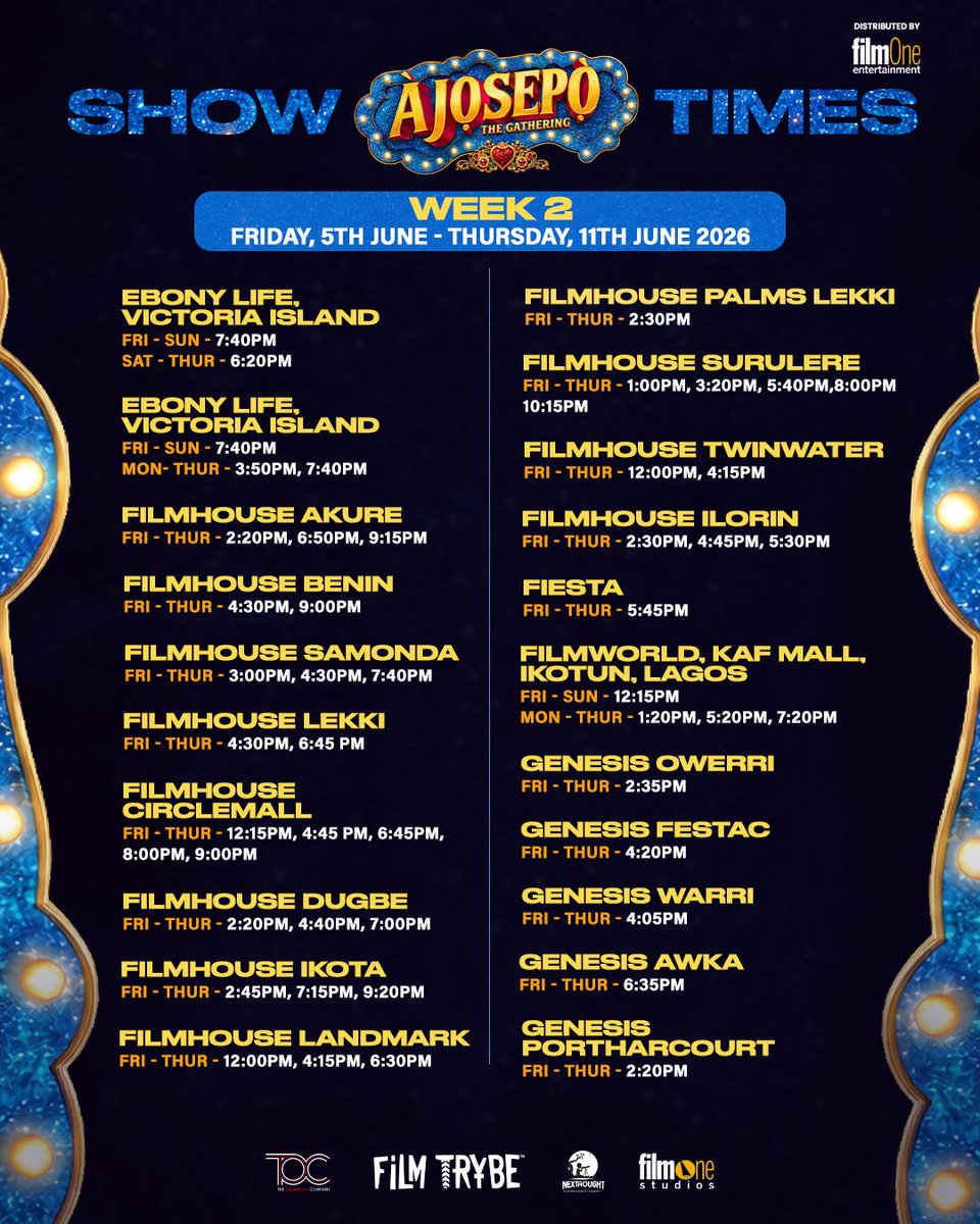 OgunmolaBolaji's tweet photo. Showtimes for AJOSEPO (THE GATHERING) in cinemas nationwide https://t.co/blG0xPSx1r