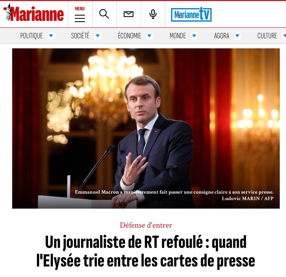 Cercle_Aristote's tweet photo. @Podgorny3 @xfedorova Un petit bonus : Un Russe peut encore regarder France 24 quand un Français ne peut pas regarder RT.

Caramba, encore raté. https://t.co/u9t1Tq5PPB