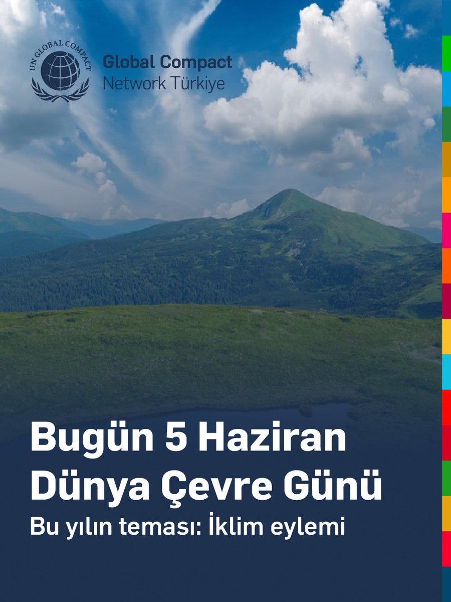 GlobalCompactTR's tweet photo. 5 Haziran #DünyaÇevreGünü bu yıl iklim eylemine odaklanıyor.
İklim taahhütleri; stratejilere, yatırımlara ve günlük operasyona yansıdığında gerçek etki yaratır.
Şimdi hedefleri uygulamaya taşıma zamanı! https://t.co/j2syUIiwnc