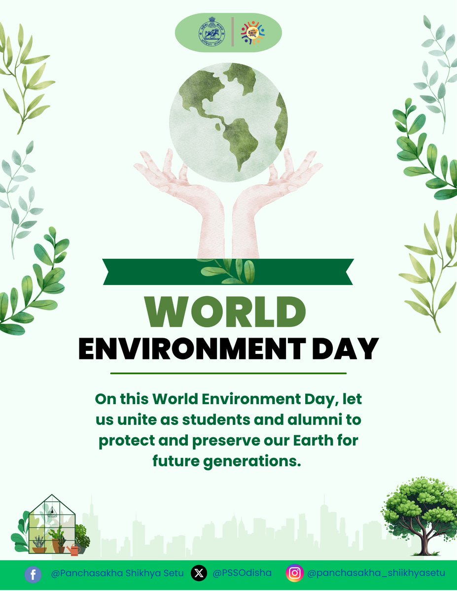 PSSOdisha's tweet photo. On this World Environment Day, let us unite as students and alumni to protect and preserve our Earth for future generations. 
#worldenvironmentday 
#earth #greenschool 
@SMEOdisha @OSEPA_Official https://t.co/MLlGmPwjuC