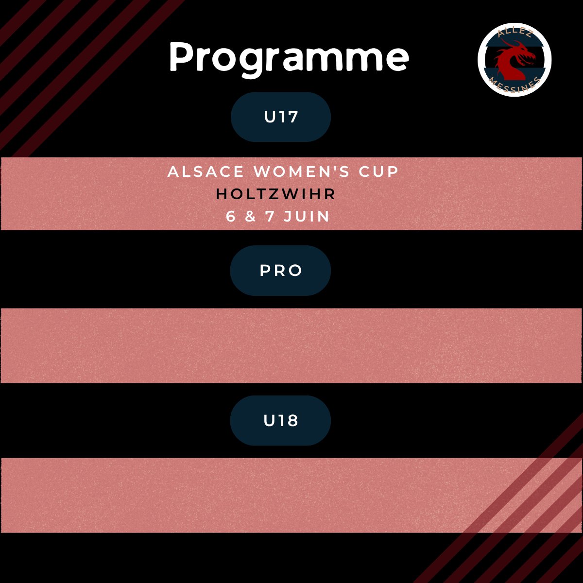 AllezMessines's tweet photo. Rendez vous à Holtzwihr pour notre équipe U17 ce weekend, pour l'Alsace women's cup ! https://t.co/i13wXR06Ze