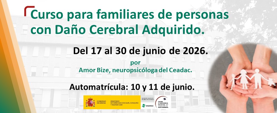CreCeadac's tweet photo. 🖥️Próximo curso del #Ceadac en la Plataforma de Teleformación del @Imserso :

🫂Curso para familiares de personas con daño cerebral adquirido.

🔗Información completa del curso:  https://t.co/Vc2HKHARnR https://t.co/Eoq71k6v02