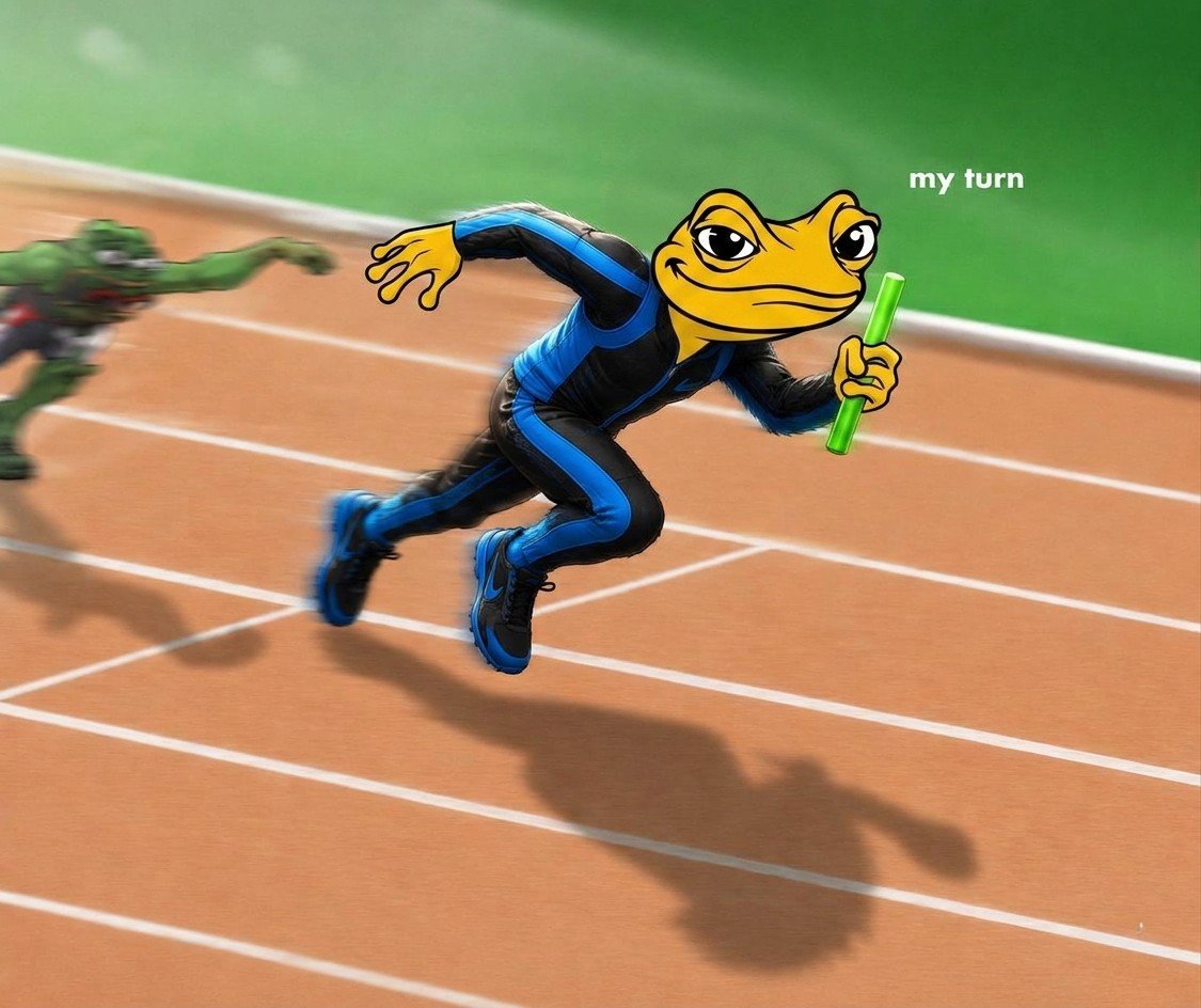 etheraxyn's tweet photo. 🟡 YELLOW IS THE NEW POWER. 🟡
​Brad isn't just running; he's speeding past the past! 🐸⚡ Goodbye green frogs, it's Brad's turn to lead on the #BNBChain.
​The meta has shifted. Brad holds the baton now, and nothing can stop this yellow storm! Get ready to push to the next level! 🚀🌕
​Let's flood the internet with yellow frogs! @LordBradBNB
​#BRAD #BNBChain #YellowStorm #MemeContest #CryptoMemes #Bullish