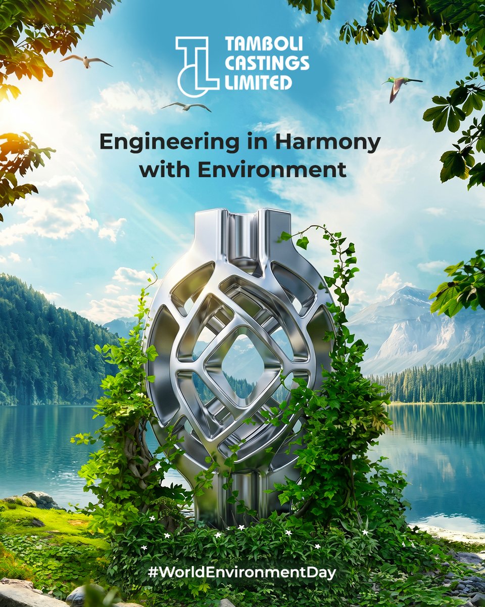 Tamboli_TCL's tweet photo. Responsible manufacturing begins with responsible choices. At TCL, we engineer precision components while prioritizing environmental stewardship, helping create a more sustainable future for generations to come. 🌍

#WorldEnvironmentDay #Sustainability #ResponsibleManufacturing #PrecisionEngineering #ManufacturingExcellence #Environment #TamboliCastingsLimited #TCL