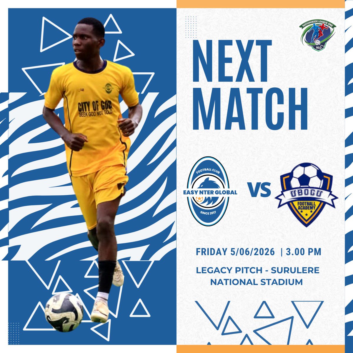 EASYNTERGLOBAL's tweet photo. MATCHDAY ⚽
Prepared. Focused. Ready to compete.
EASY NTER GLOBAL FC @fceasyntergloba 
#Matchday #EasyNterGlobalFC #NLO26 https://t.co/CIjrxTRyzh