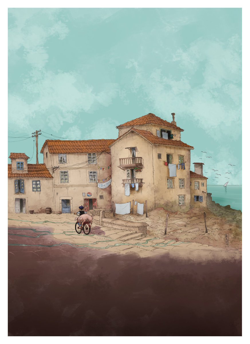 avlabanhou's tweet photo. Para o cartaz inspirouse no antigo núcleo de San Roque de Afora e nunha das casas máis representativas deste. Para nós é un pracer inmenso contar con un ilustrador do barrio para o cartaz das festas deste ano. https://t.co/dU1wL58x5r