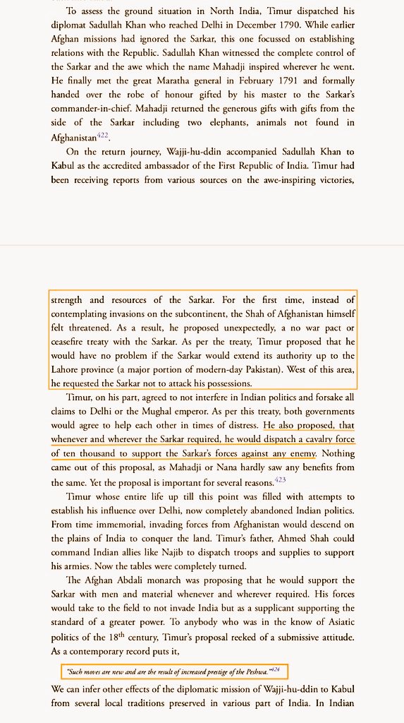 Indic_Chronicle's tweet photo. Now as for offering lands, it were Durrani Shahs who were requesting Maharaja Mahadji Shinde's assistance against Sikh Misls and VOLUNTARILY ceding territories with their own stakes on, to Marathas.

All lands till Lahore + 10,000 cavalry whenever required
https://t.co/Fixg7A2t5X https://t.co/gI0Rmo0EbR