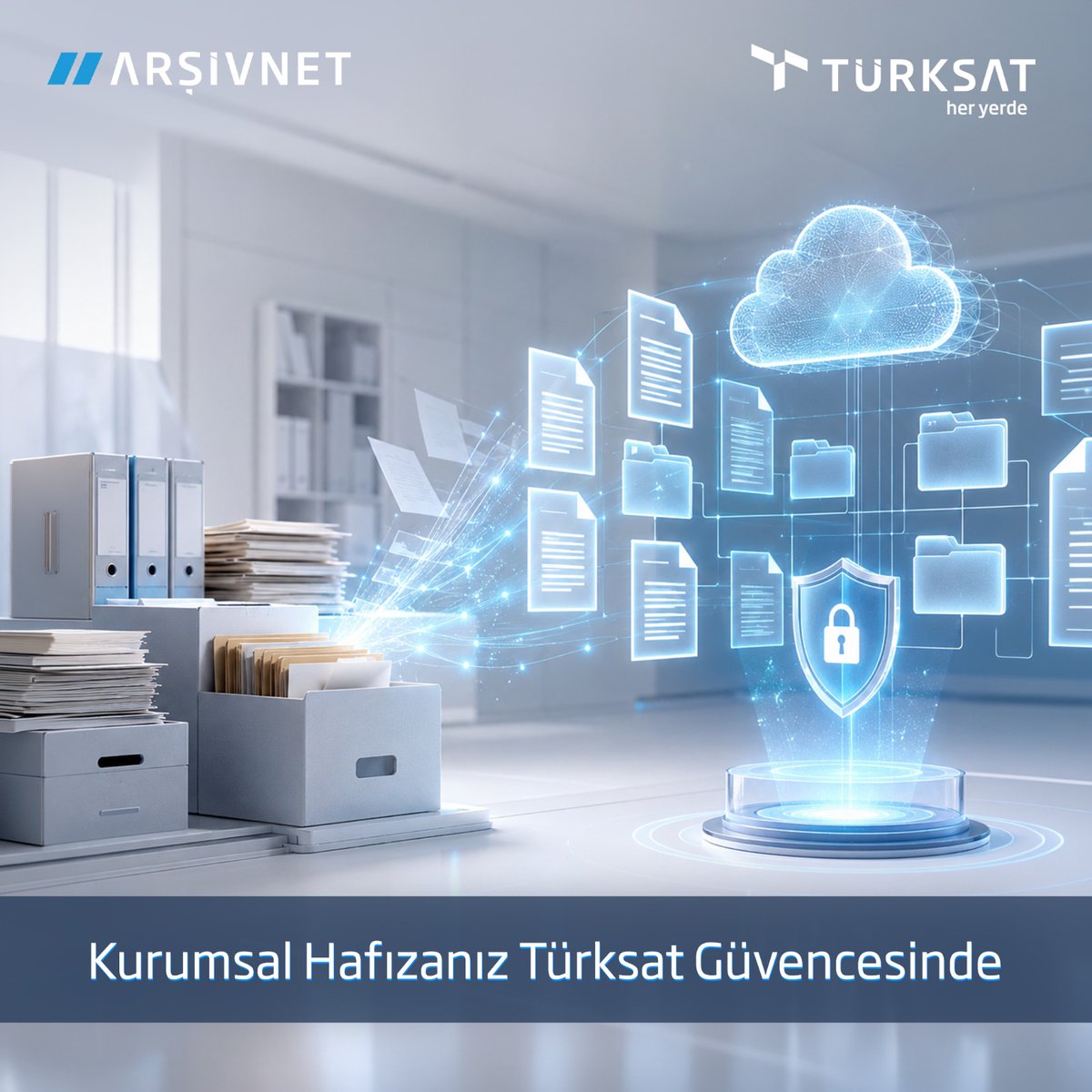 turksat's tweet photo. 🗂️Kurumsal Hafızanız Türksat Güvencesiyle Geleceğe Taşınıyor

Türksat Arşivnet ile;
🔹Fiziksel belgelerinizi yüksek standartlarda dijitalleştiriyoruz.
🔹Kurumsal dokümanlarınızı güvenli bulut altyapımızda saklıyoruz.
🔹"Aradığınız belgeyi bulamama" devrini kapatıyoruz.

🔐Geçmişin tecrübesini geleceğin teknolojisiyle koruma altına alın.

#TürksatHerYerde
#TürksatBilişim
#ArşivNet