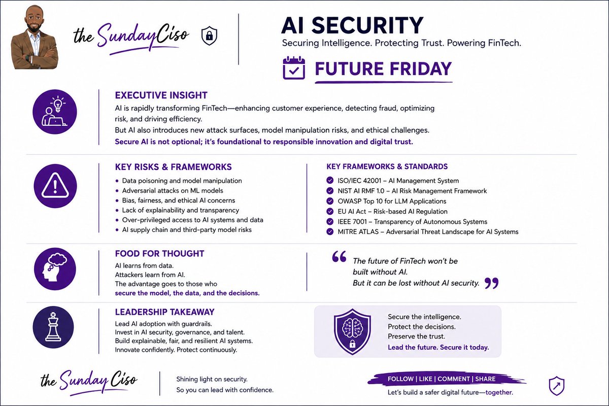 TheSundayCISO's tweet photo. #TheSundayCISO #CyberSecurity #InfoSec #AISecurity #DigitalTrust #CyberLeadership #RiskManagement #AfricaTech #CyberAfrica #SecurityAwareness https://t.co/5WmkNCjtqP