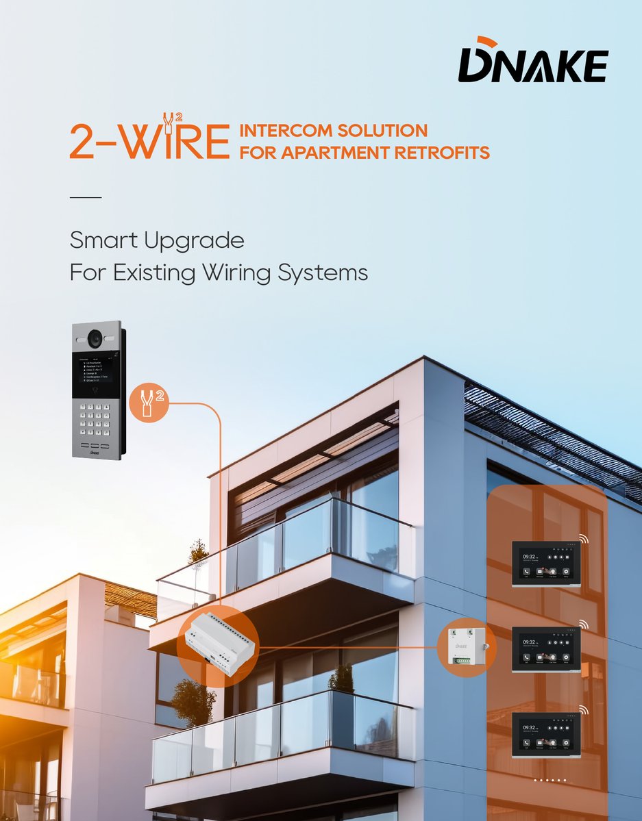 Dnaketechnology's tweet photo. 🏢 Old wiring. New possibilities.
DNAKE's 2-Wire solution delivers IP intercoms, mobile access &amp; cloud management—using your existing wiring.

⚡Faster upgrades
📱Mobile access
☁️Cloud management

Upgrade smarter ↓
https://t.co/yKTzLtBqrw

#DNAKE #ApartmentRetrofit #Intercom https://t.co/HTQH7R4LLx
