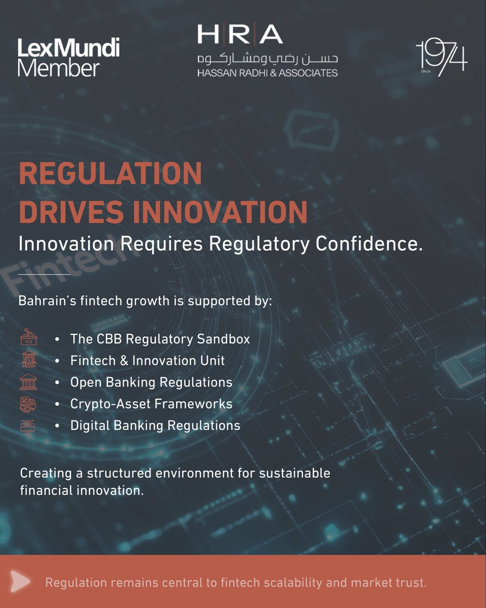 HRA_Bahrain's tweet photo. As part of its contribution to ICLG Fintech Laws and Regulations, Hassan Radhi &amp; Associates provides insight into Bahrain’s evolving fintech regulatory landscape. https://t.co/A9KQsVa5Zb