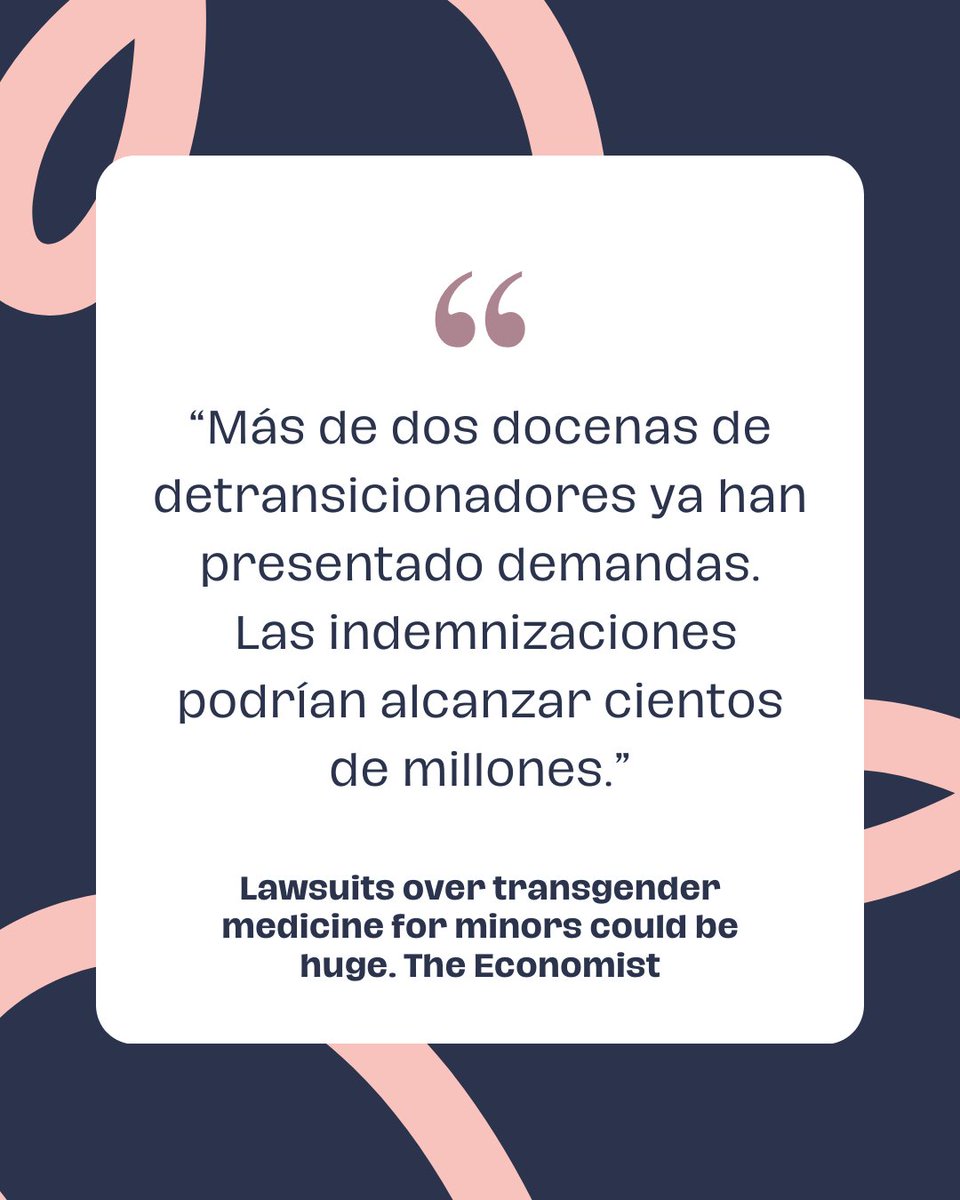 Amanda_DGIR's tweet photo. “Más de dos docenas de detransicionadores ya han presentado demandas.
Las indemnizaciones podrían alcanzar cientos de millones.”

#nocontabanconlasmadres
#rompeelgéneronosucuerpo https://t.co/YofK00kV0Z