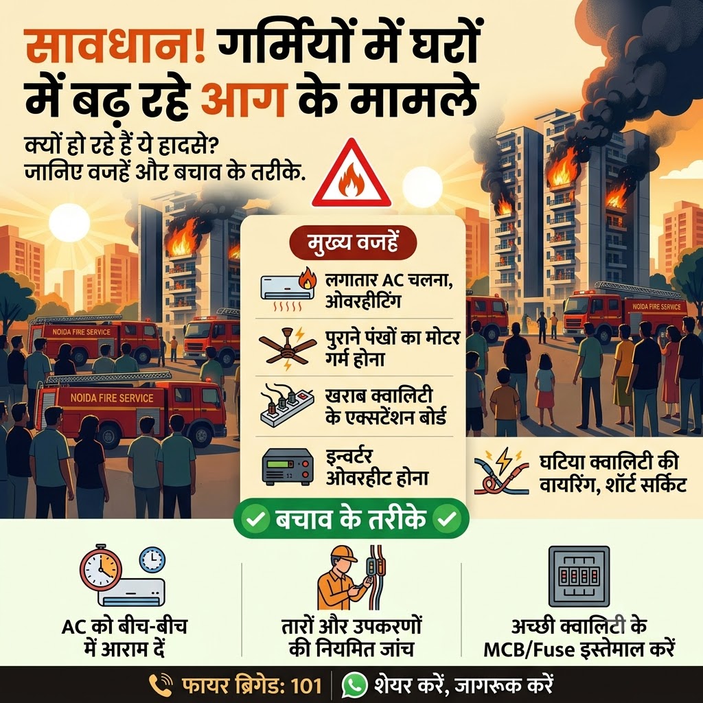 rahulgoelup's tweet photo. 🚨 नोएडा की हाईराइज बिल्डिंग में भीषण आग! गर्मियों में आपके घर के ये 5 गैजेट्स बन सकते हैं 'टाइम बम'
हाल ही में नोएडा की एक हाईराइज सोसाइटी के फ्लैट में लगी आग पड़ोसी घरों तक फैल गई। 
सावधान! इन 5 वजहों से लग सकती है आपके घर में आग: https://t.co/8FSBhl9nDW