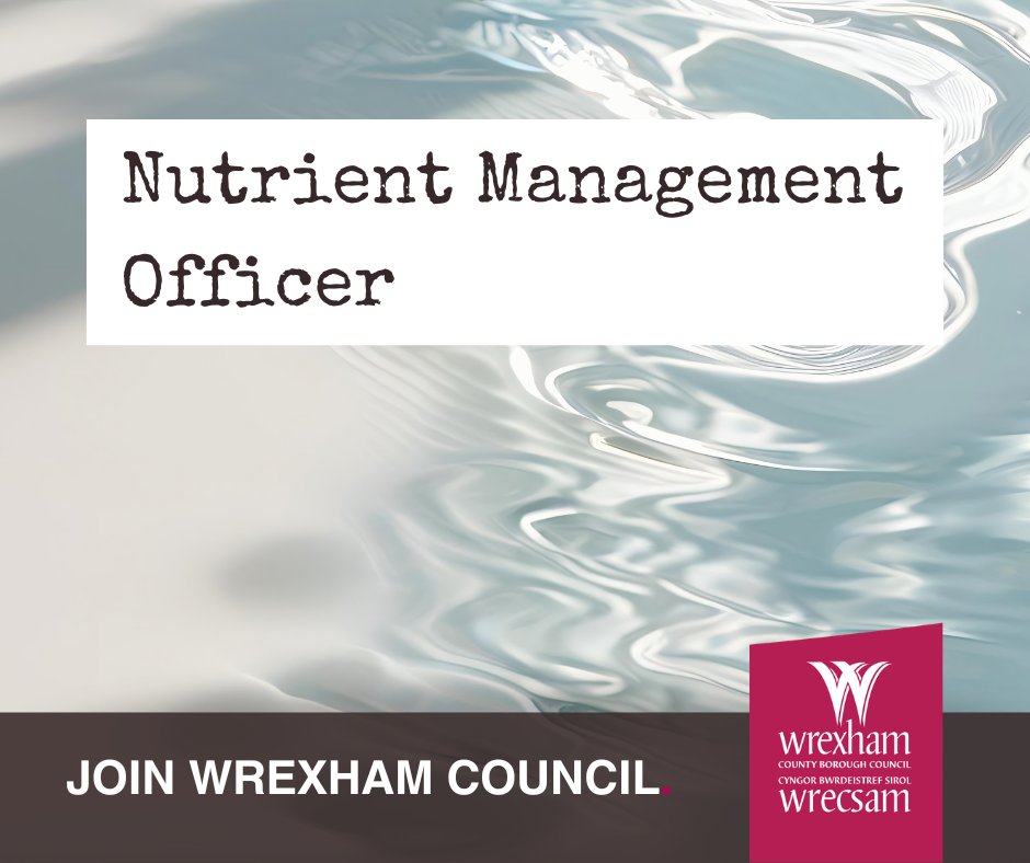wrexhamcbc's tweet photo. This role is key to facilitating improvements in water quality that will improve the health of our watercourses and unlock housing and employment development held back by water pollution.
Find out more 👉 https://t.co/5khgg7vFTY

#Job #Jobs #Hiring https://t.co/socWW8ihW0