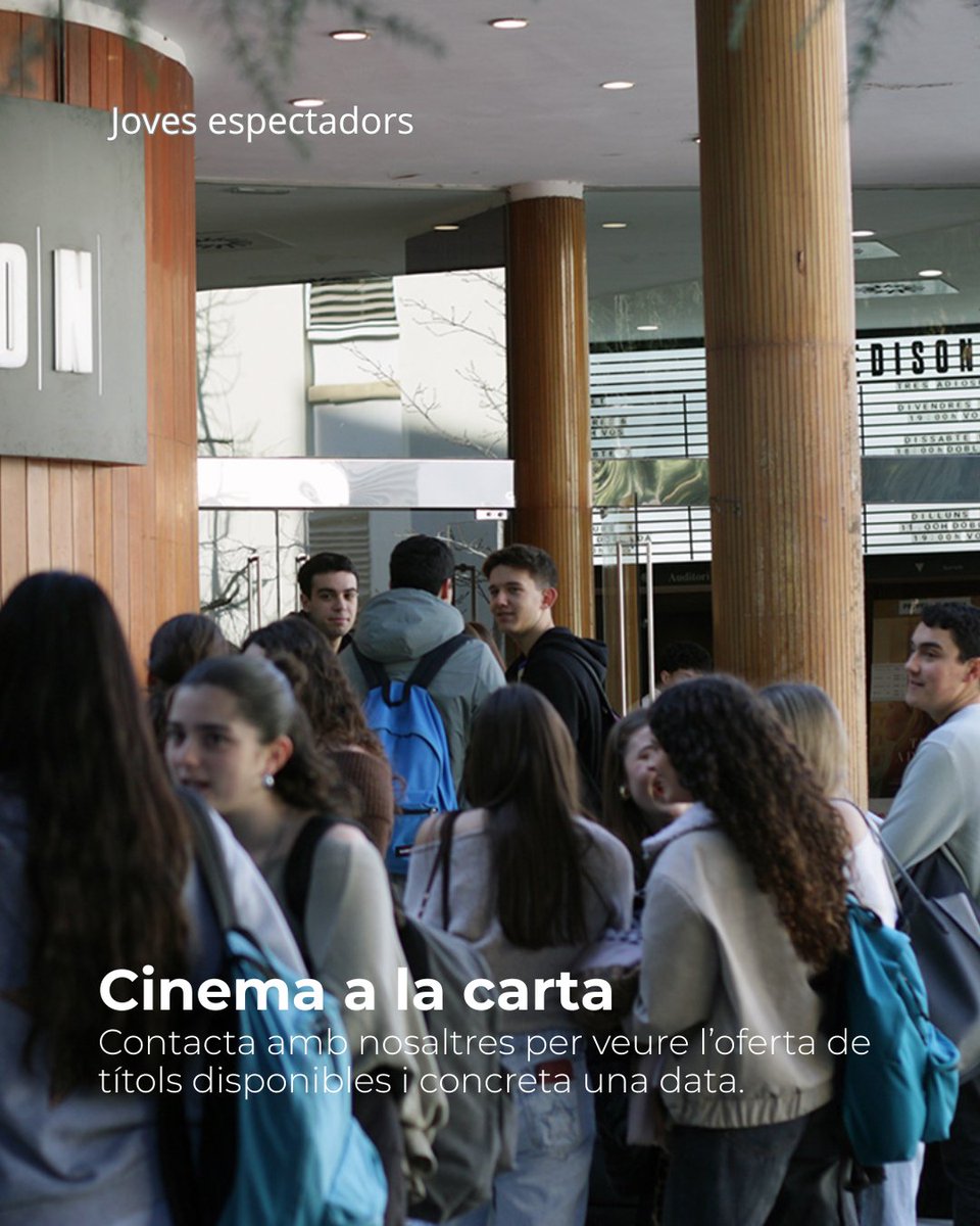 EscolesAC's tweet photo. Amb el cinema també aprenem!

Aquest curs vinent, us oferim tres propostes per descobrir, reflexionar i aprendre a través del cinema:

👀 𝐉𝐨𝐯𝐞𝐬 𝐄𝐬𝐩𝐞𝐜𝐭𝐚𝐝𝐨𝐫𝐬
Projeccions a mida per treballar temes curriculars, celebrar dies especials o gaudir d'un cinefòrum. https://t.co/XdOhJ2TAQ8