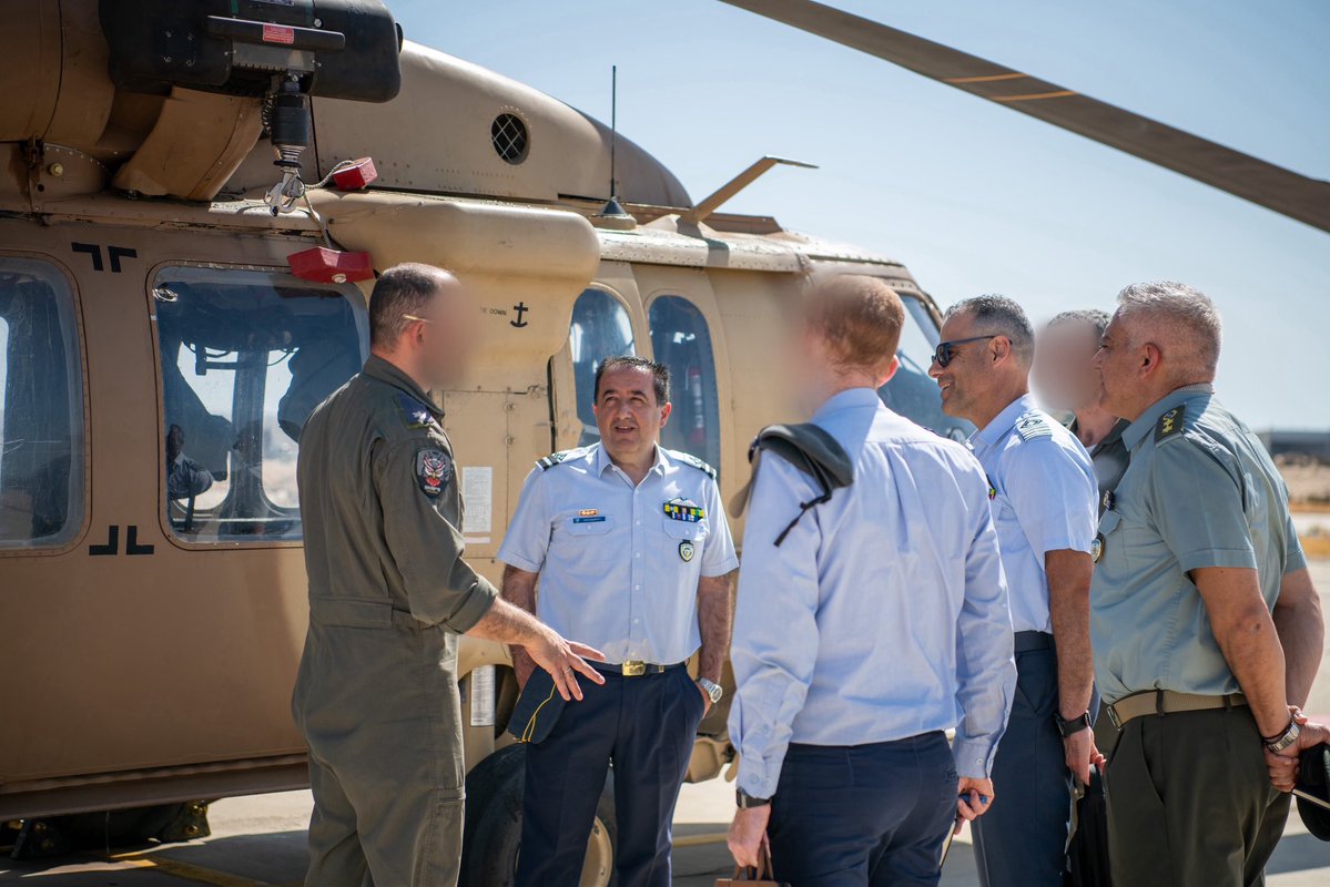 IsraelWarRoom's tweet photo. ✈️🇮🇱🇬🇷🇨🇾 The Commander of the Israeli Air Force, Maj. Gen. Omer Tishler, hosted the commanders of the Hellenic Air Force and the Cypriot Air Force for a joint working visit.

The meetings focused on regional security challenges, operational cooperation, and strengthening military ties between the three air forces.

The visit reflects the growing strategic partnership between Israel, Greece, and Cyprus, and their shared commitment to regional stability, security cooperation, and defense preparedness.
-@IAFsite