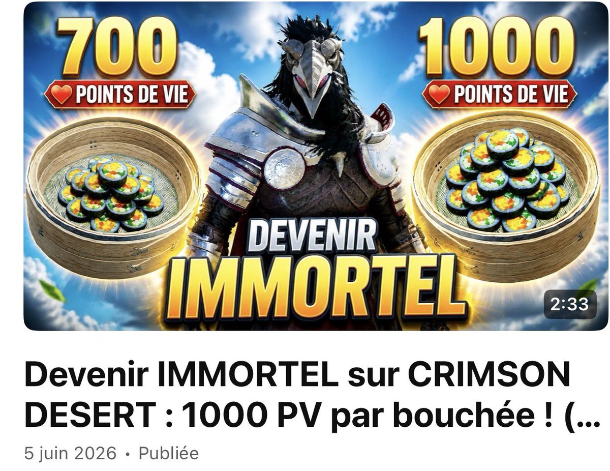 CNogeek's tweet photo. #crimsondesert #cuisine #tuto 

Devenir IMMORTEL sur CRIMSON DESERT : 1000 PV par bouchée ! (la cuisine des dieux)
https://t.co/btHJhFckoZ https://t.co/l6ujgQqfnX