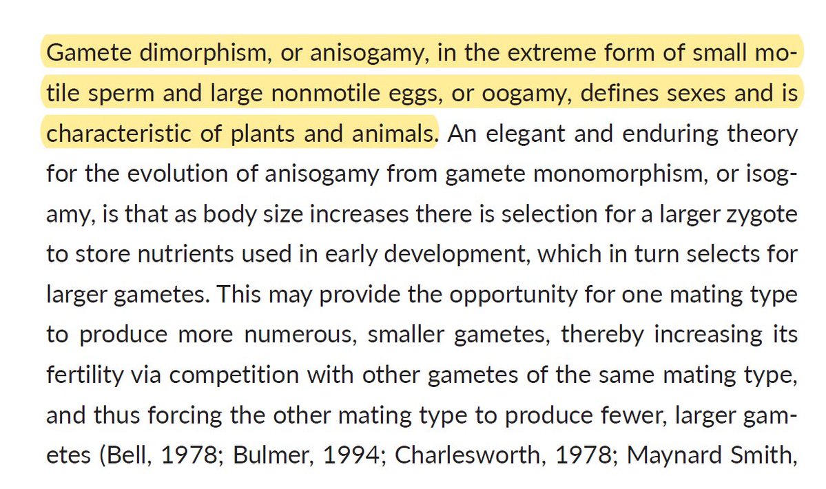 zaelefty's tweet photo. “Sex is not defined by gametes!”

Meanwhile, biologists: https://t.co/fWPdEsTX1j