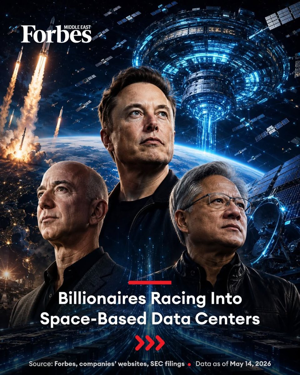 Forbes_MENA_'s tweet photo. From #SpaceX and #Blue_Origin to #Google and #Nvidia, the race to build AI data centers in space is heating up. https://t.co/zSYYkrkHeI