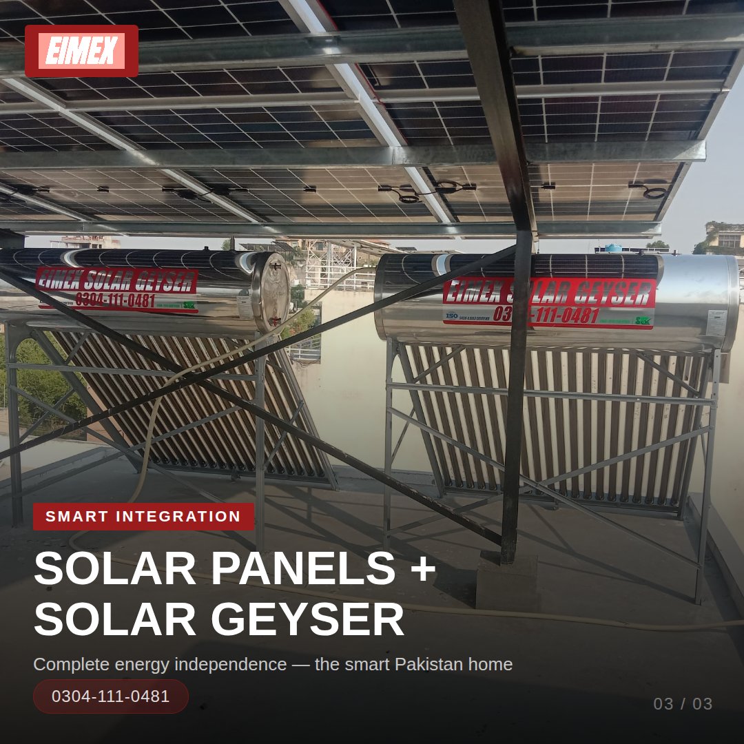 Eimexsolar's tweet photo. Thousands of homes across Pakistan already made the switch. 🏠☀️ SUS304 stainless steel. ISO certified. Built to last 25+ years. Eimex Solar Geyser — 0304-111-0481 https://t.co/XKy90szTiL