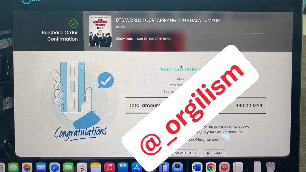 _orgilism's tweet photo. I did it 😭 gonna meet bts in both days 🙏 #btsinkl https://t.co/glLdfkrDgp