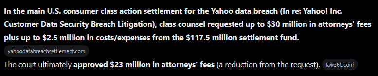 JeanDanson's tweet photo. I love when my data is only worth $8.12 but the lawyers make tens of millions. https://t.co/Ojb9Hzu1es