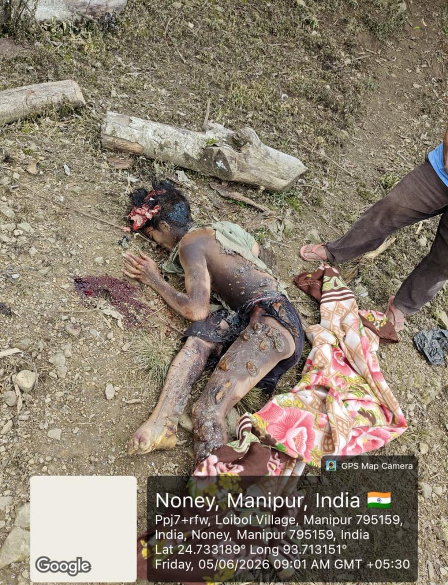 araambhaixposed's tweet photo. Heartbreaking &amp; horrific! Early this morning, militants from NSCN-IM, &amp; ZUF-K attacked Loibol village in Kangpokpi district. They brutally killed three innocent Kukis,, Letkhongam Haokip, his wife Tinmary Haokip &amp; Jangminlal Haokip - then burned their bodies inside their houses. https://t.co/Uo3b9Sitdl