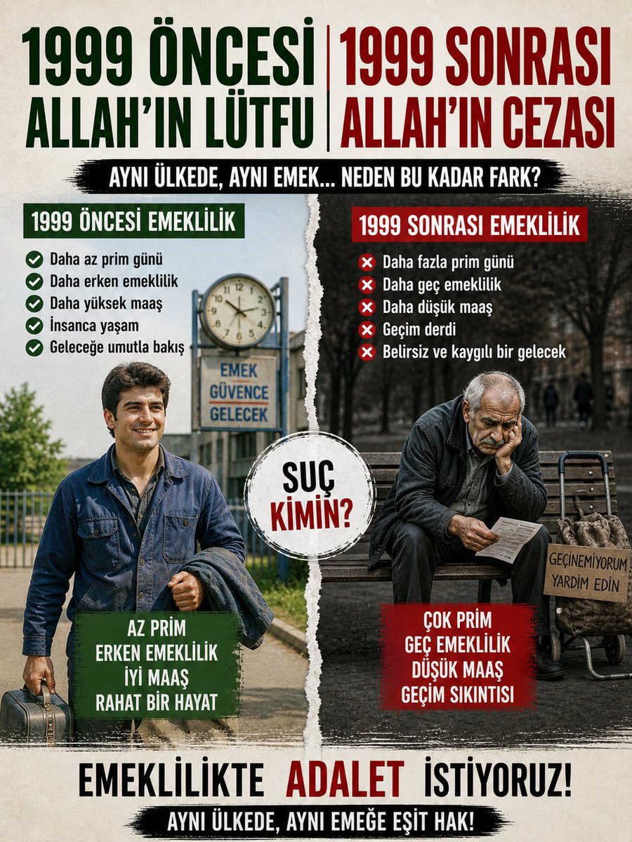 ISIK_70_'s tweet photo. 8.9.1999 sonrası çalışanlar yıllardır aynı adaletsizliğin içinde bekletiliyor!
1 gün farkla 17-20yıl çalıştırılan emekçiler artık oyalanmak değil hakkını istiyor!

primini doldurduğu halde hâlâ çalışmaya mahkûm edilen milyonların sabrı tükeniyor!

YENİ TAG📣
#KademeyiArtıkÇıkarın https://t.co/NNKRo0DOaP