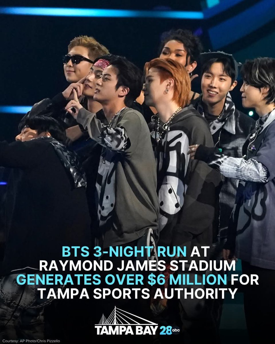 RainyNAMJIN's tweet photo. เรามันตัวพ่ออยู่แล้วฮะ😎 
💜BTS จัดคอนเสิร์ต 3 คืน ที่ Raymond James Stadium ทำรายได้ทะลุ 6 ล้านดอลลาร์ ให้กับ Tampa Sports Authority
🩷3 คืน 3 รอบ มอบความปังเท่ากันทุกคืน! คอนเสิร์ต BTS กวาดรายได้เน้น ๆ เฉลี่ยรอบละ 1 ล้านดอลลาร์ โกยทั้งยอดคน ดูดทั้งยอดเงิน ชนิดที่ว่าล็อกโปรไฟล์ความสำเร็จไว้เป๊ะ ๆ แทบจะถอดพิมพ์เดียวกันออกมาทั้ง 3 วัน
https://t.co/UxizBsgIdi