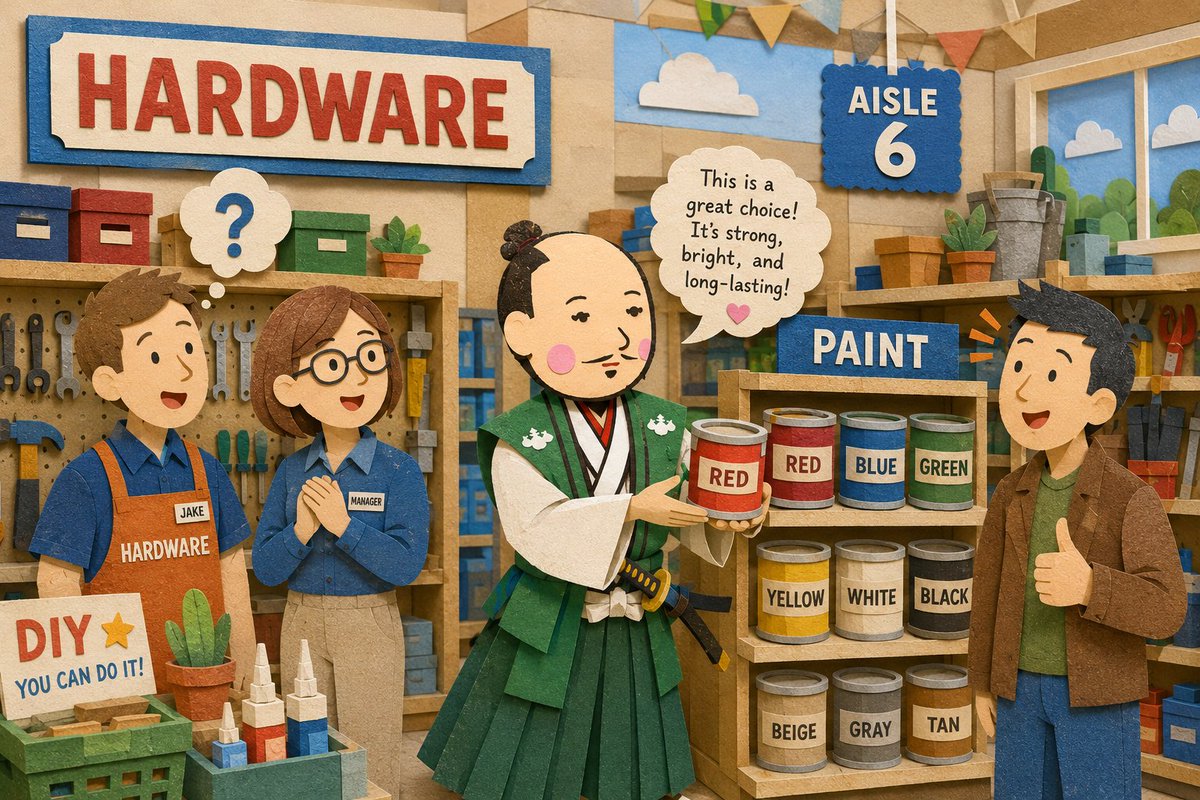 japan_nobunaga's tweet photo. The man at the hardware store called me "boss."

I do not work there. I want to be clear about that from the beginning, because of what followed.

I had only asked where the nails were. He pointed and said, "aisle six, boss."

Boss.

I stood very still. A title is not given lightly. In my country, to be named the head of a house is a ceremony that takes a full day and three witnesses. This man had done it in half a second, over nails, and walked away.

But done is done. I had been appointed. I would not dishonor the appointment.

So I assumed my duties.

I began arriving early. I learned where everything was. When a customer looked lost, I guided them, because a boss does not abandon his people. When two boxes fell, I restacked them. When a child cried, I gave the child a small respectful nod, and the child stopped, because authority comforts.

A real employee found me straightening the paint cans. He asked what I was doing. I told him, simply, "my job."

He called his manager. The manager arrived. I bowed and prepared to receive my first performance review.

The manager said, "Sir, you can't be back here."

I understood. A new boss must earn trust. I accepted the demotion with grace. I returned to the floor and continued serving the people, now from a humbler station, which only deepened my resolve.

By closing time I had helped forty customers, reunited a man with the correct drill bit, and been thanked, by name, as "boss," four more times.

Four more appointments. I now hold five titles at a store that does not employ me.

A weaker man might find this confusing.

I find it an honor I never asked for, and cannot return, so I have simply decided to be worthy of it.

The manager walked me out gently and said, "have a good one, chief."

Chief.

I stopped at the door.

That is a promotion.

So I will be back tomorrow. Earlier. There is clearly a path here for a man willing to work, and I intend to climb it, one kind stranger's word at a time, until I have earned every title this generous country keeps handing me for free.

I do not know what I am the boss of.

But I will protect it with my life.