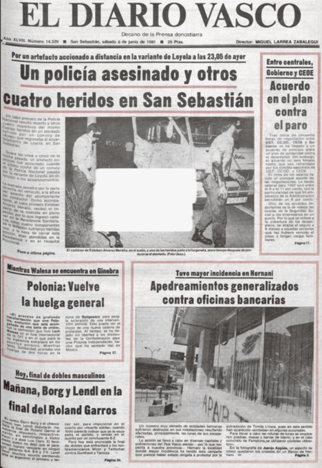 CarlosDeUrrecha's tweet photo. In Memoriam
Cabo 1°PN D. Esteban Álvarez Merayo,
Caído por Dios y por España,
¡¡Presente!!
D.E.P
La Muerte no es el Final
Siempre en Nuestra Memoria
¡¡Viva España!!
¡¡Arriba España!!

5/06/1981 ETA asesinaba con una bomba en San Sebastián
https://t.co/J0XTqGmXw7 https://t.co/8q0b7iCPra