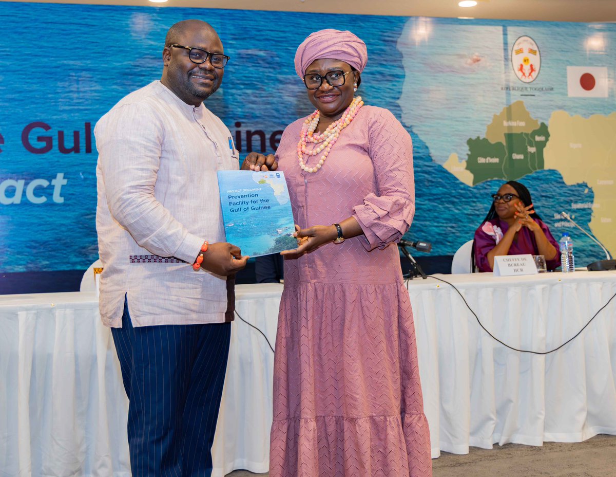 UNDPWACA's tweet photo. It’s a wrap with the Lomé regional Dialogue. 

The Prevention Facility is officially launched — Partners share ambition to move from commitment to strategic interventions and impact, and to make prevention a central, concrete and sustainable pillar of stability in the Gulf of Guinea.

Five key recommendations:

1. Strengthen territorial and cross-border approaches to prevention.
2. Promote an integrated approach to prevention.
3. Reduce vulnerabilities linked to illicit economies.
4. Strengthen risk analysis, early warning, and response systems.
5. Strengthen funding and partnerships for prevention.

#PreventionAgenda #Peacebuilding #ConflictPrevention
@UNHCRWestAfrica
@UNFPA
@UNFPA_WCARO
@UNDPAfrica 
@PnudTogo