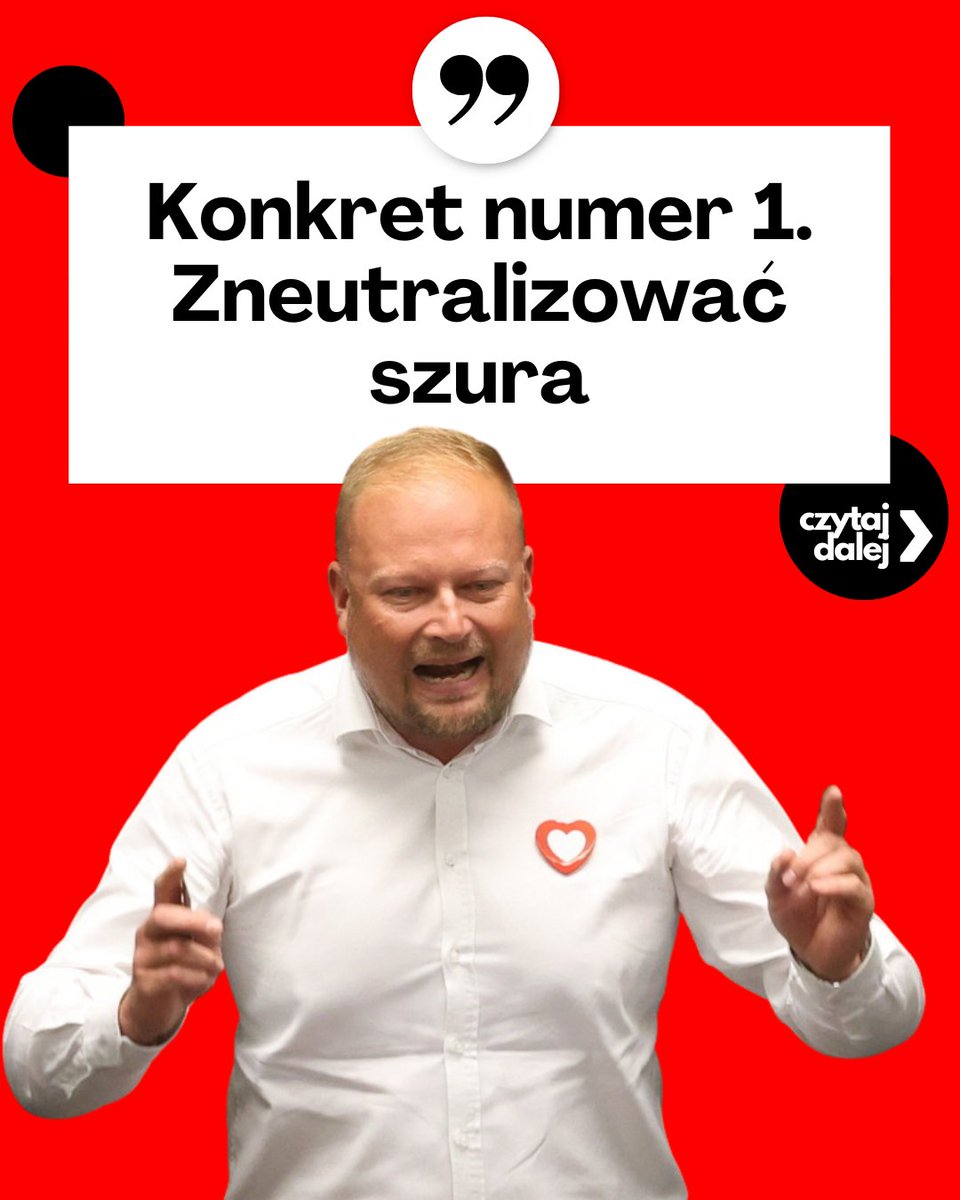 Lemingopedia's tweet photo. A słyszeliście, że Witek Zembaczyński poszedł do Gozdyrki i nakreślił sztywne cele Koalicji Obywatelskiej. Właściwie jeden cel. Myślicie, że chodzi o upadającą służbę zdrowia? Doprowadzony do skraju budżet? Zniwelowanie 100 mld odsetek od długu rocznie? Nic bardziej mylnego.

Zembaczyński, którego hasłem przewodnim myśli politycznej było ***** *** stwierdził, że uwaga... celem jego ugrupowania będzie "zneutralizowanie toksycznej roli ustrojowej prezydenta Nawrockiego". Powiedział to poseł w kraju, który stracił prezydenta zaangażowanego w "toksyczną rolę" przeciwko Rosji. Witek, Ty jesteś naprawdę naczynie z uchem służące do przenoszenia płynów, zakończone uchem... dzban.

Otwórz proszę pierwszą stronę Konstytucji. U Ciebie to może być strona siódma, bo Tobie pewnie mama wybierała kieszonkowe wersje książeczek, żebyś mógł się pochwalić, ile stron dziś przeczytałeś. Znajdź artykuł dziesiąty Konstytucji. Buzia! Buzię zamknij, bo jak czytasz, to się ślinisz i kapie na kartki. O tak. Wytrzyj. Matko, nie rękawem! Do Sejmu miałeś iść. Jak ty się pokaż... aaa dobra. Masz ten artykuł dziesiąty Konstytucji? Czytaj.

Art.  10. ust. 1.  Ustrój Rzeczypospolitej Polskiej opiera się na podziale i równowadze władzy ustawodawczej, władzy wykonawczej i władzy sądowniczej. 2.  Władzę ustawodawczą sprawują Sejm i Senat, władzę wykonawczą Prezydent Rzeczypospolitej Polskiej i Rada Ministrów, a władzę sądowniczą sądy i trybunały.

Czego Ty tu Wituś nie rozumiesz? Przecież to jest sztywno napisane właśnie po to, żeby nawet w przypadku niemieckiego desantu na resorty, sądy i KPRM, mieć w garści bezpiecznik w postaci prezydenta, który te Wasze gnioty tworzone pod tiktok zatrzymać. Żebyśmy Was przetrwali.

I zanim drugi raz powiesz coś tak debilnego, zastanów się 10 razy, choć wątpię, żeby to coś dało, więc zwyczajnie zapytaj mądrzejszych od siebie, co sądzą o Twoich pomysłach. Mądrzejszych od siebie, czyli pierwszą lepszą osobę, którą spotkasz rano na ulicy. Prawdopodobieństwo, że trafisz na kogoś takiego jak Ty jest dość znikome. Przecież w 2023 roku zagłosowało na Ciebie prawie o 50% mniej osób niż w 2019. To wiele mówi.

☕ Jeśli Tobie też jest wstyd za Witka:
👉 Postaw kawę za ten tekst: https://t.co/8NPL5yAO8g