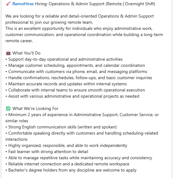 Applyajadulu's tweet photo. 🚨HIRING REMOTE
Yang mau kerja remote sebagai Operation &amp; Admin Support untuk US time.
Silahkan lamar lowker berikut.

Sebelum apply, pastikan CV mu sudah on point ya ✅
Kalau belum paham CV ATS itu apa, silahkn cek out templatenya di Lynk di Bio. https://t.co/YEXmCIm2Qy