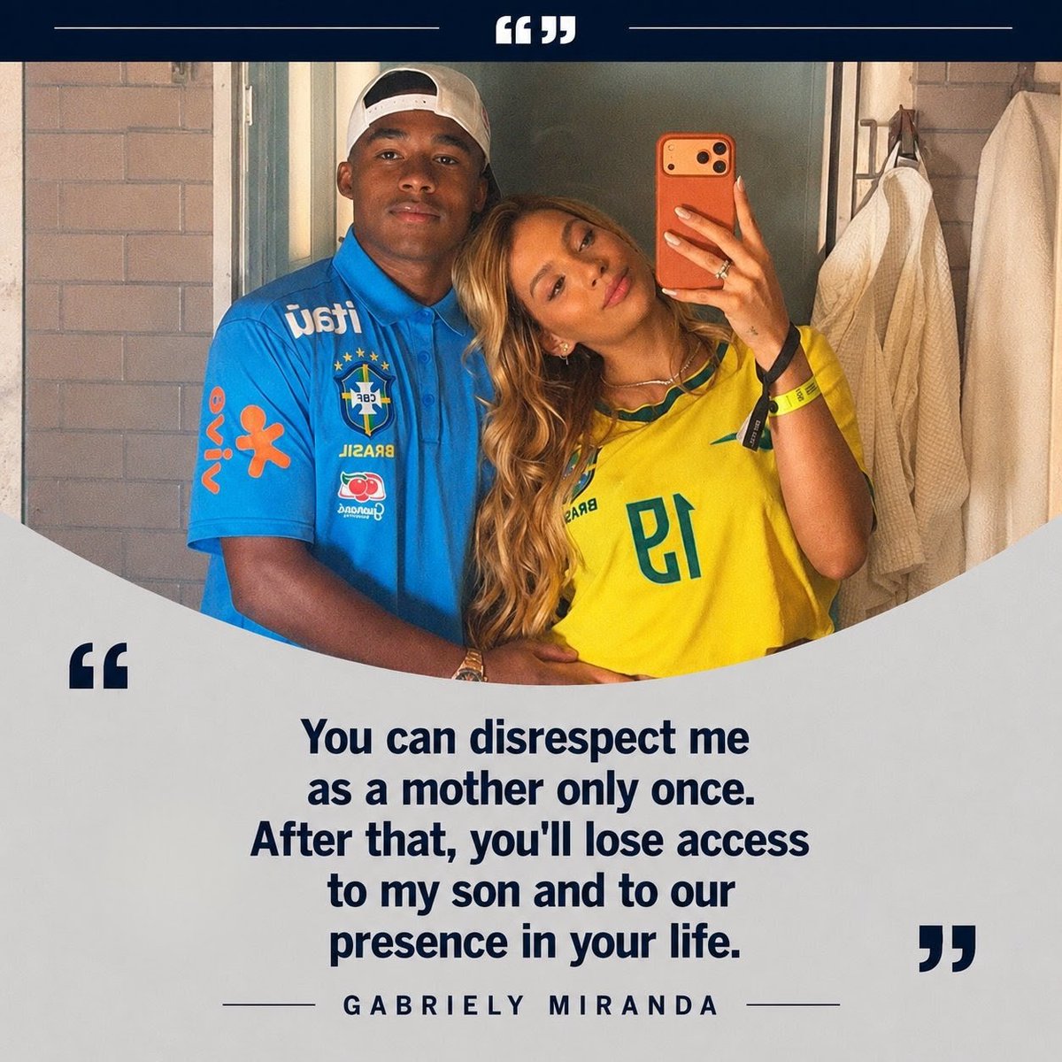footyroom's tweet photo. Well, Endrick, we warned you🤷‍♂️

Endrick's wife, Gabriely Miranda, publicly warned her 19-year-old husband about the consequences of showing her disrespect: https://t.co/61RHyTfYfl
