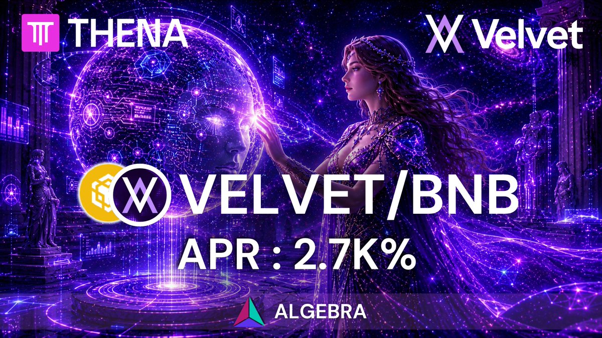 _optimus15's tweet photo. Intelligent positioning turns volatility into opportunity 🧠

The VELVET/BNB pool by @Velvet_Capital currently offers up to 2.7K% APR on @ThenaFi ✨

LPs earn $THE by providing liquidity to the Manual CL pool powered by @CryptoAlgebra 🏛️ https://t.co/hzSdFdUFd1