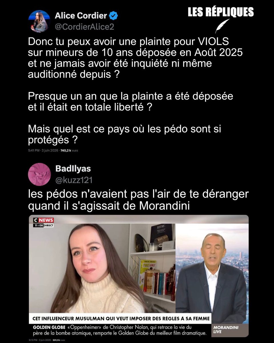 Les_Repliques's tweet photo. "Mais quel est ce pays où les pédo sont si protégés ?" s'interroge @CordierAlice2, directrice du collectif d'extrême droite islamophobe Némésis

@kuzz121 https://t.co/ee0tns70Vh